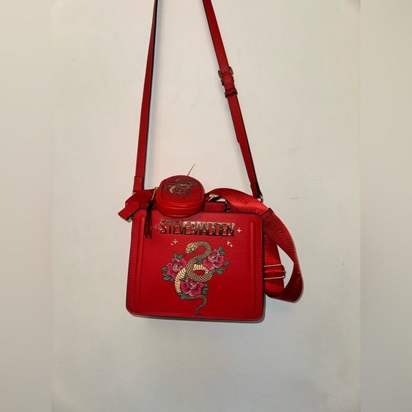 NWT Steve Madden Bevelyn Red  Snake LUNAR NEW YEAR Satchel BAG - Picture 1 of 8